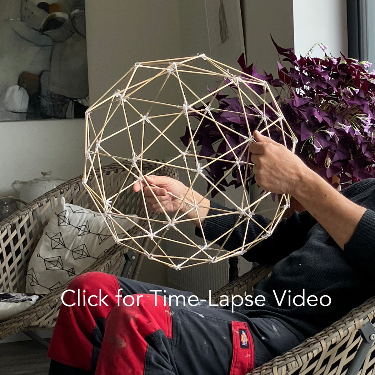 Load video: Time-lapse video of building the bamboo geodesic sphere